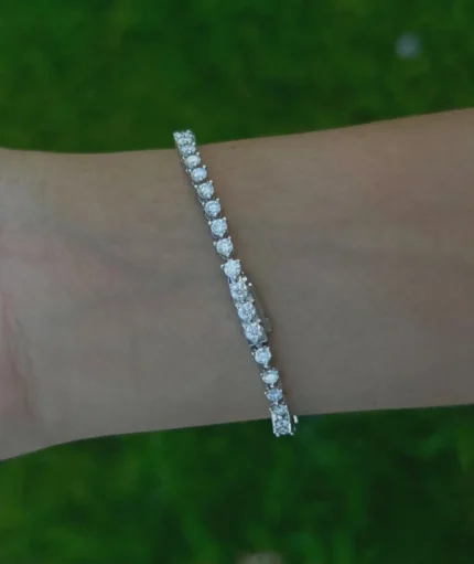 3.25mm Round Lab Diamond 3 Prong Classic Tennis Bracelet