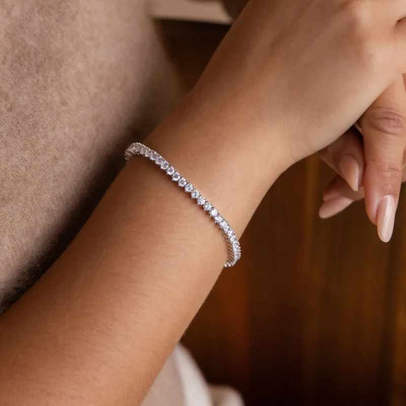 2.75mm Round Lab Diamond 3 Prong Classic Tennis Bracelet