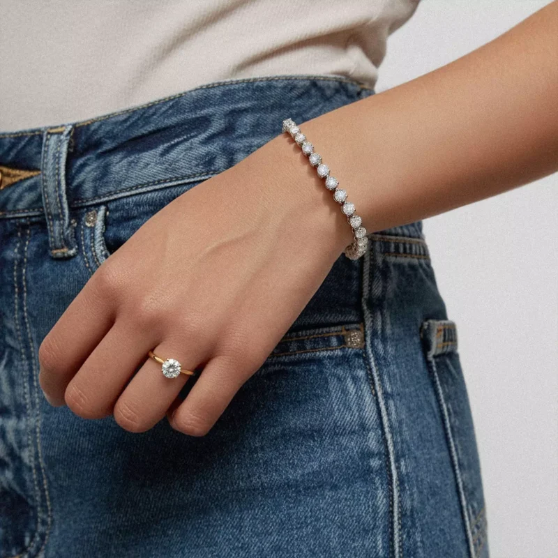 3.25mm Round Lab Diamond 3 Prong Classic Tennis Bracelet