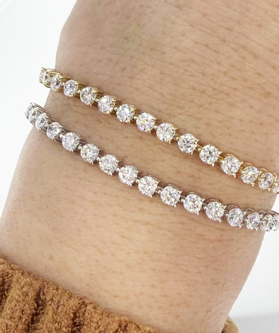 3.25mm Round Lab Diamond 3 Prong Classic Tennis Bracelet