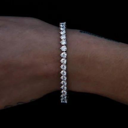 2.50mm Round Lab Diamond 3 Prong Classic Tennis Bracelet