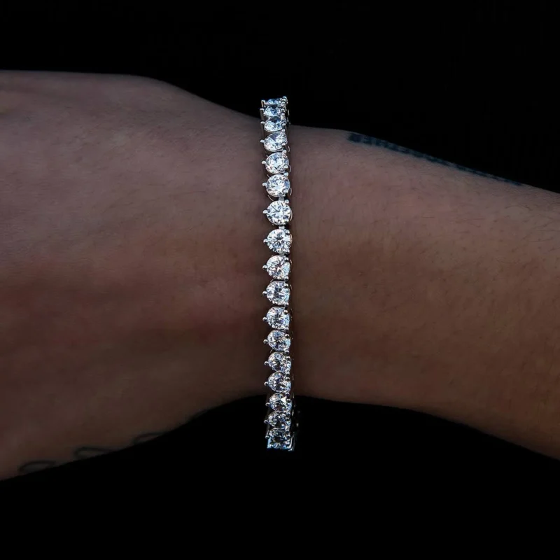 2.50mm Round Lab Diamond 3 Prong Classic Tennis Bracelet