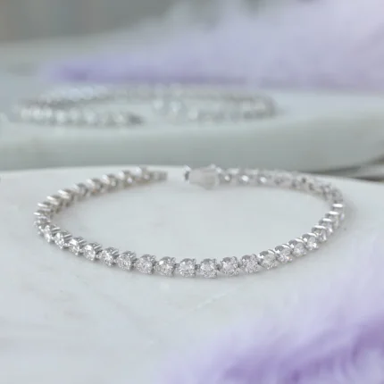 3.25mm Round Lab Diamond 3 Prong Classic Tennis Bracelet