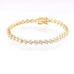 3.40mm Round Lab Diamond 3 Prong Classic Tennis Bracelet
