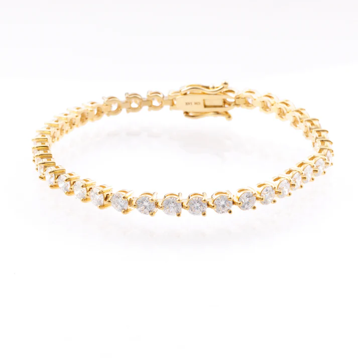 3.40mm Round Lab Diamond 3 Prong Classic Tennis Bracelet