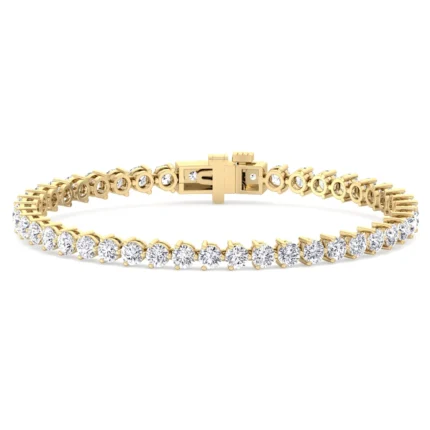 2.50mm Round Lab Diamond 3 Prong Classic Tennis Bracelet