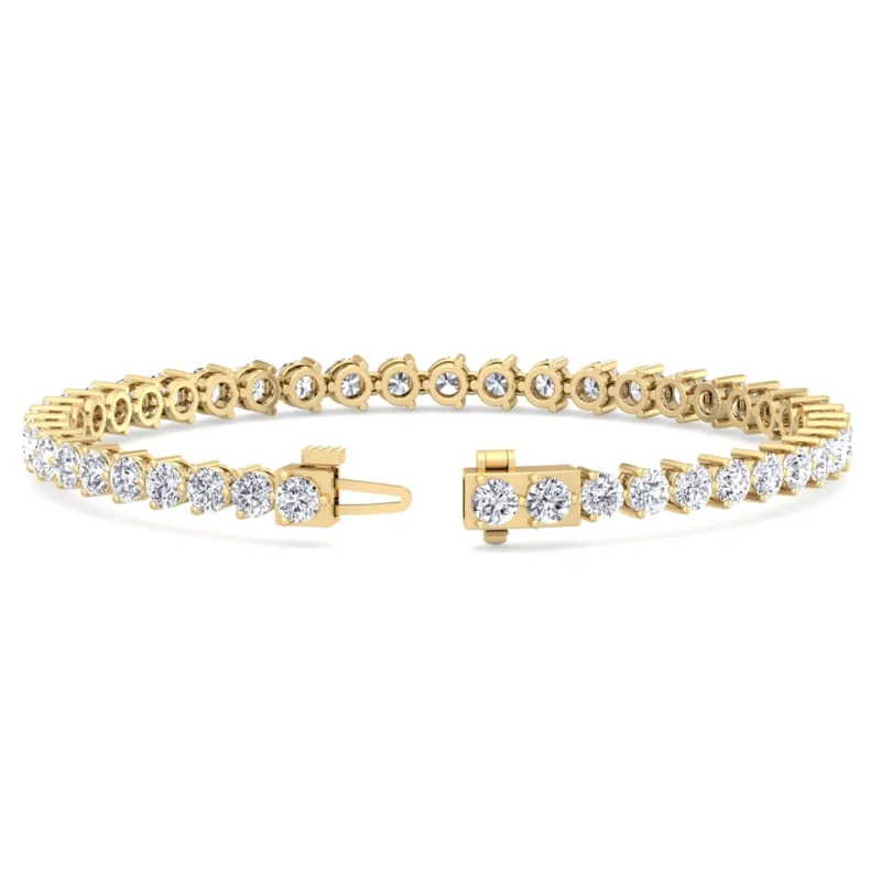 2.50mm Round Lab Diamond 3 Prong Classic Tennis Bracelet