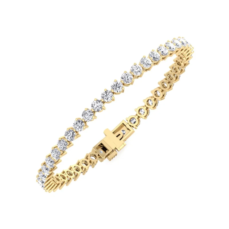 2.50mm Round Lab Diamond 3 Prong Classic Tennis Bracelet