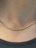 14K Gold 2.78ctw 1.3mm Round Lab Diamond 18 Inches 4 Prong Light Tennis Necklace - Image 4