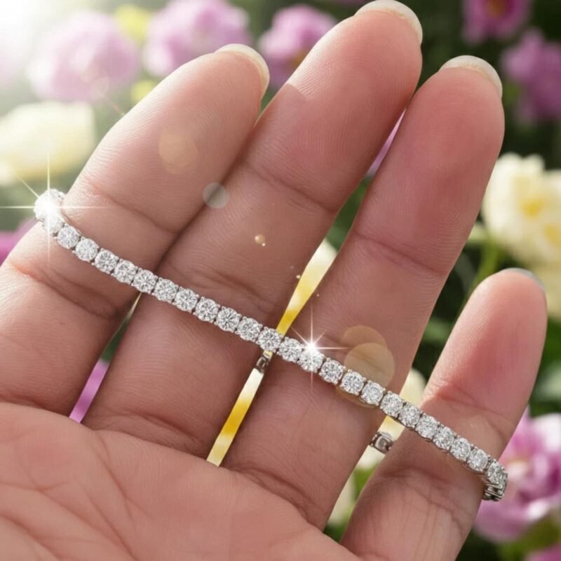 1.30mm Round Lab Diamond 4 Prong Light Weight Tennis Bracelet