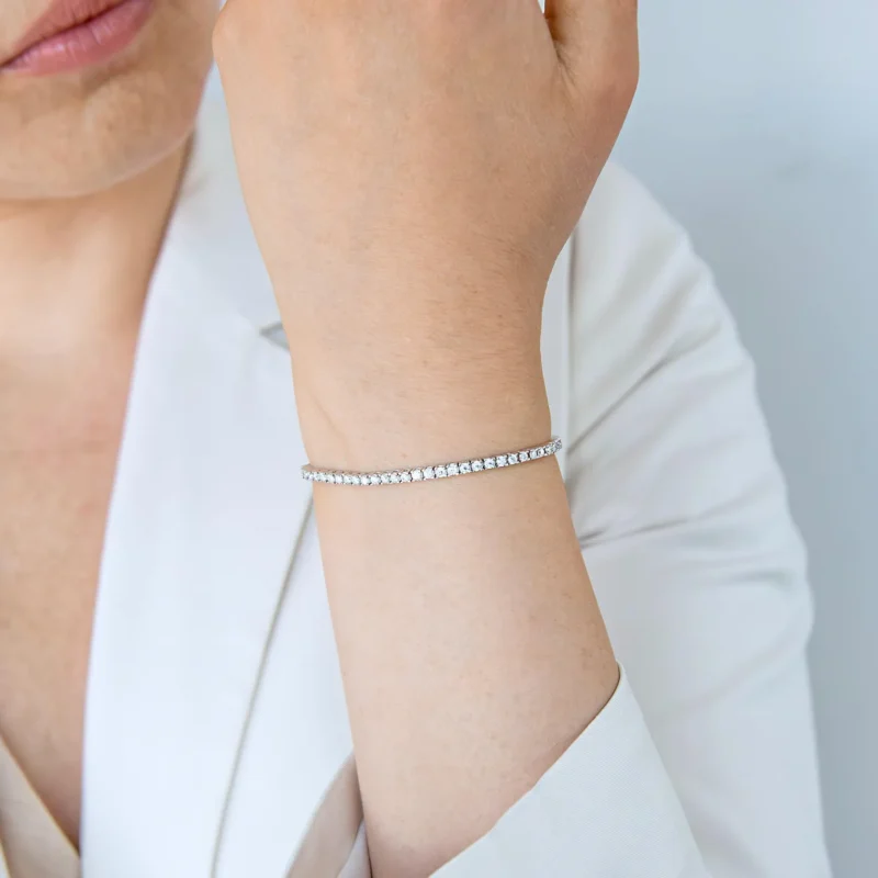 3.20mm Round Lab Diamond 4 Prong Light Weight Tennis Bracelet