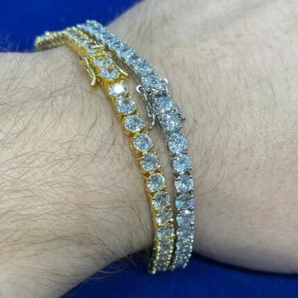 1.30mm Round Lab Diamond 4 Prong Light Weight Tennis Bracelet