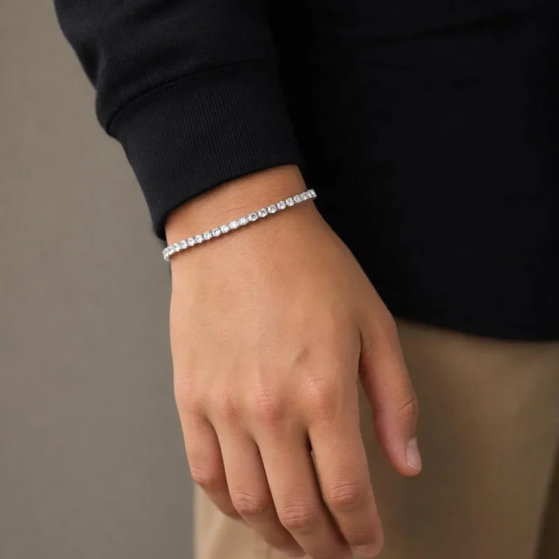 2.70mm Round Lab Diamond 4 Prong Light Weight Tennis Bracelet