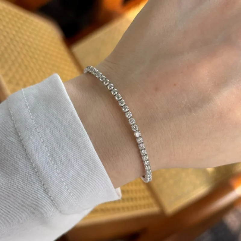 3.20mm Round Lab Diamond 4 Prong Light Weight Tennis Bracelet