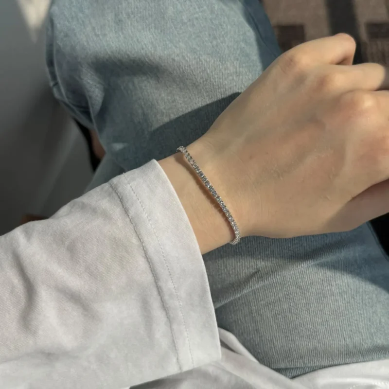 3.20mm Round Lab Diamond 4 Prong Light Weight Tennis Bracelet