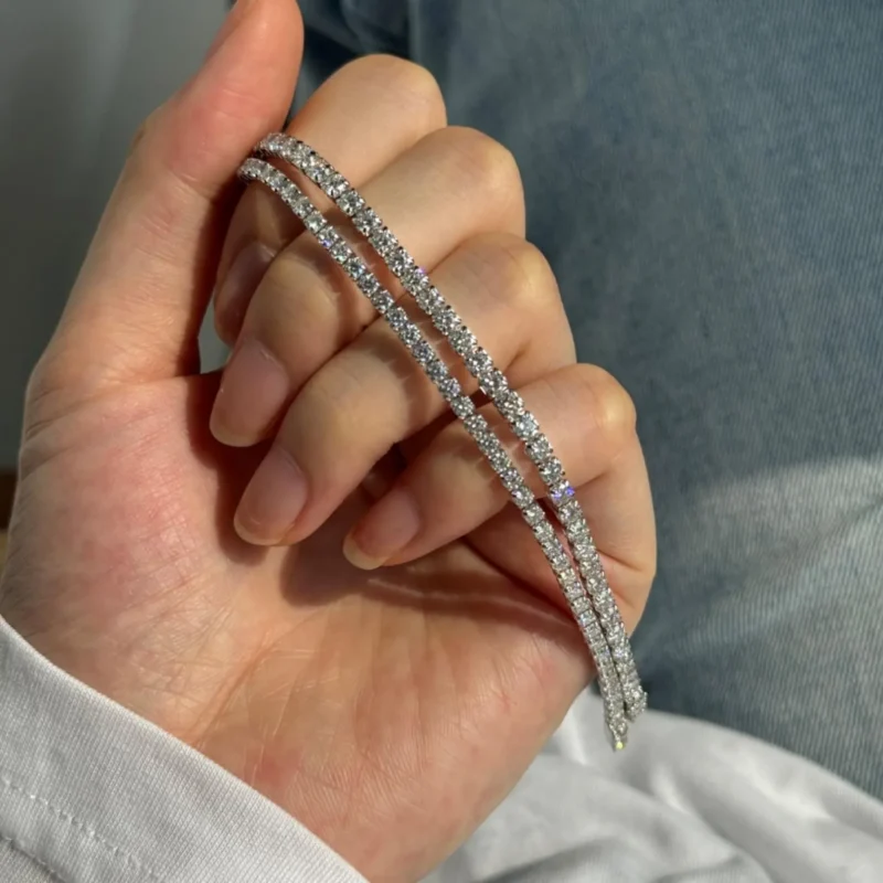 3.00mm Round Lab Diamond 4 Prong Light Weight Tennis Bracelet