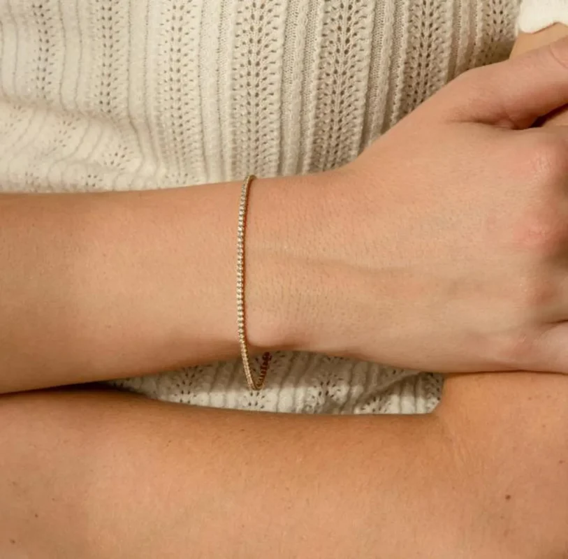 2.70mm Round Lab Diamond 4 Prong Light Weight Tennis Bracelet