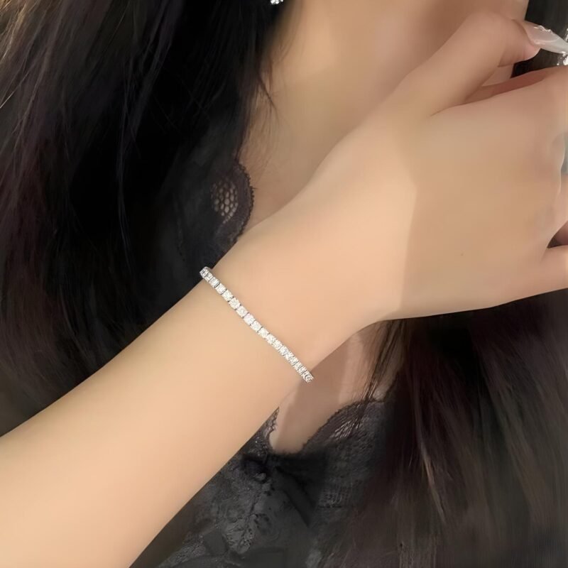 2.40mm Round Lab Diamond 4 Prong Light Weight Tennis Bracelet