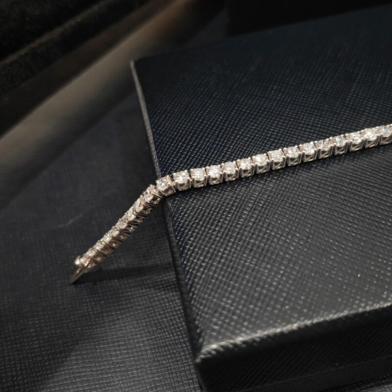 2.40mm Round Lab Diamond 4 Prong Light Weight Tennis Bracelet