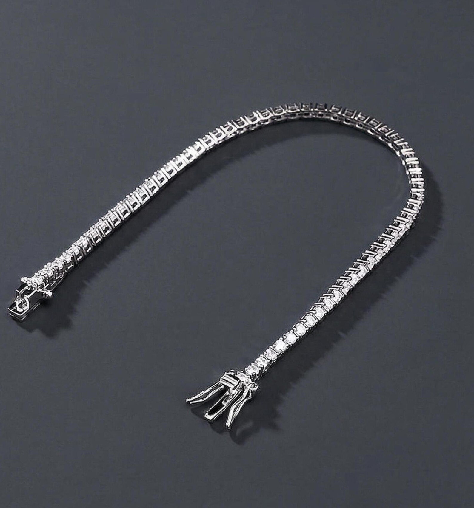 4 Prong Light Weight Tennis Bracelet78 2.20mm Round Lab Diamond 4 Prong Light Weight Tennis Bracelet