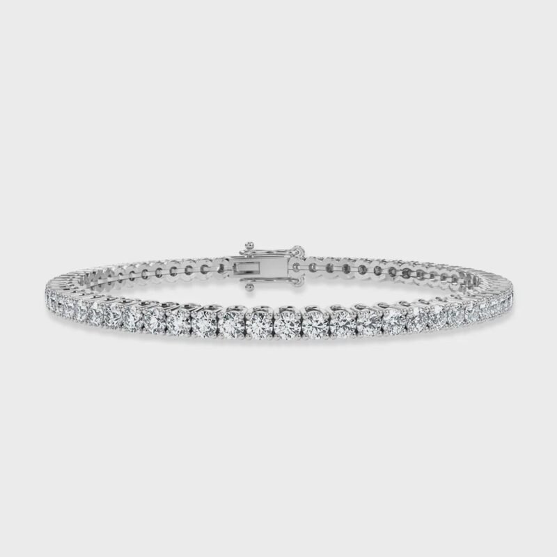 1.30mm Round Lab Diamond 4 Prong Light Weight Tennis Bracelet