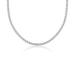 14K Gold 28.98ctw 4.25mm Round Lab Diamond 16 Inches 4 Prong Light Tennis Necklace - Image 3