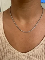 14K Gold 62.4ctw 5.40mm Round Lab Diamond 24 Inches 4 Prong Classic Tennis Necklace - Image 8