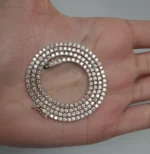 14K Gold 62.4ctw 5.40mm Round Lab Diamond 24 Inches 4 Prong Classic Tennis Necklace - Image 10