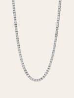 14K Gold 46.8ctw 5.40mm Round Lab Diamond 18 Inches 4 Prong Classic Tennis Necklace