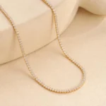 14K Gold 52ctw 5.40mm Round Lab Diamond 20 Inches 4 Prong Classic Tennis Necklace