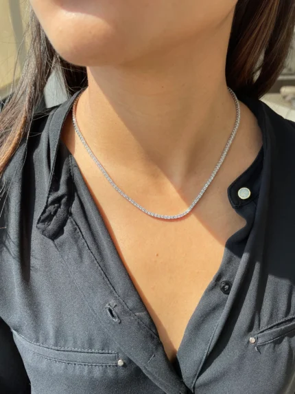 5.50mm Round Lab Diamond 4 Prong Classic Tennis Necklace