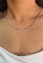 5.50mm Round Lab Diamond 4 Prong Classic Tennis Necklace