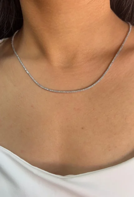 5.50mm Round Lab Diamond 4 Prong Classic Tennis Necklace