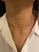 5.50mm Round Lab Diamond 4 Prong Classic Tennis Necklace
