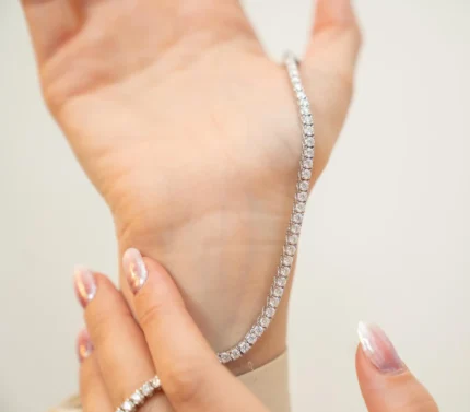 5.50mm Round Lab Diamond 4 Prong Classic Tennis Necklace