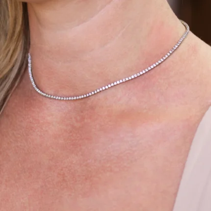 5.50mm Round Lab Diamond 4 Prong Classic Tennis Necklace