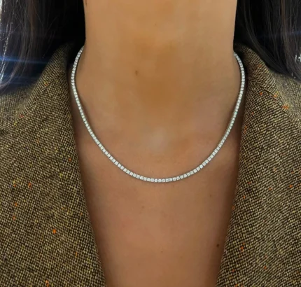 5.50mm Round Lab Diamond 4 Prong Classic Tennis Necklace