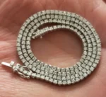 14K Gold 52.29ctw 5.80mm Round Lab Diamond 18 Inches 4 Prong Classic Tennis Necklace