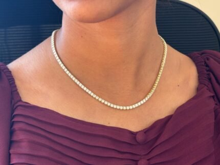 5.80mm Round Lab Diamond 4 Prong Classic Tennis Necklace