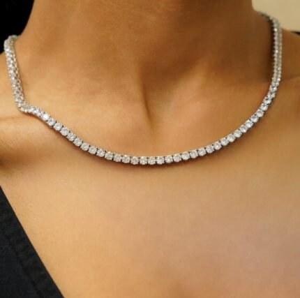 5.80mm Round Lab Diamond 4 Prong Classic Tennis Necklace