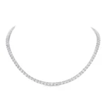 14K Gold 81.34ctw 5.80mm Round Lab Diamond 28 Inches 4 Prong Classic Tennis Necklace - Image 4
