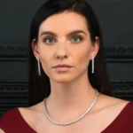 14K Gold 81.34ctw 5.80mm Round Lab Diamond 28 Inches 4 Prong Classic Tennis Necklace