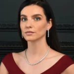 14K Gold 87.15ctw 5.80mm Round Lab Diamond 30 Inches 4 Prong Classic Tennis Necklace - Image 2