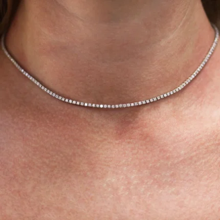 5.80mm Round Lab Diamond 4 Prong Classic Tennis Necklace