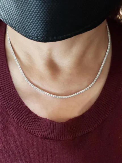 5.80mm Round Lab Diamond 4 Prong Classic Tennis Necklace