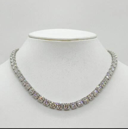 6.35mm Round Diamond Tennis Necklace