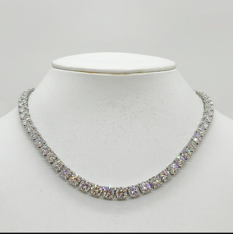6.35mm Round Diamond Tennis Necklace