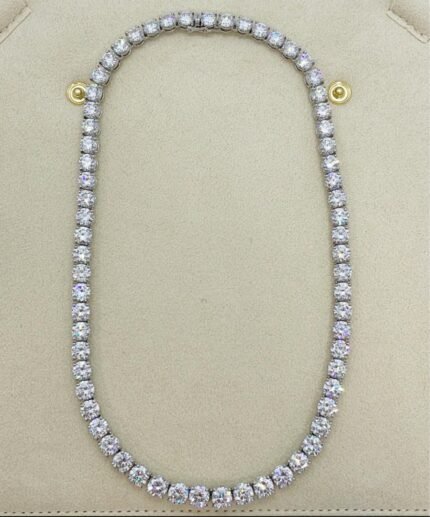 6.35mm Round Diamond Tennis Necklace