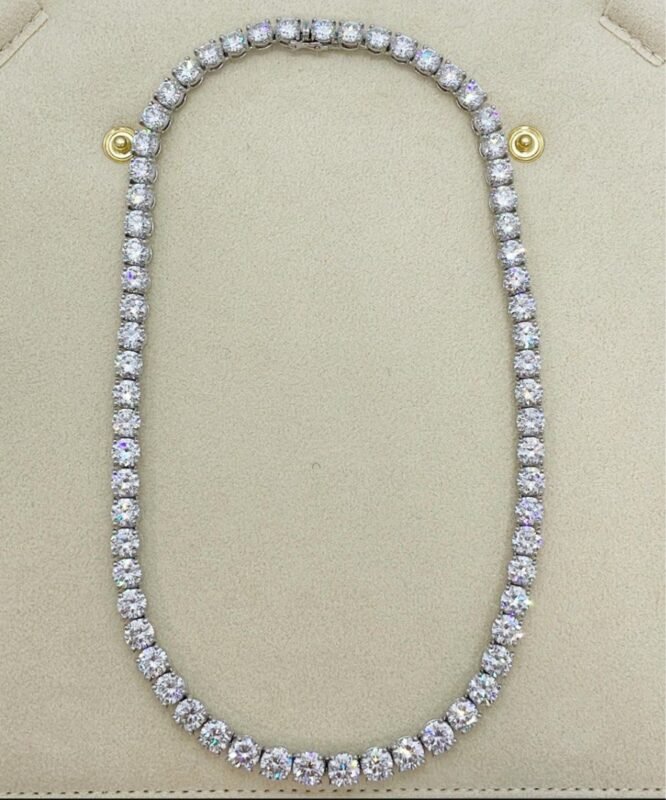 6.35mm Round Diamond Tennis Necklace