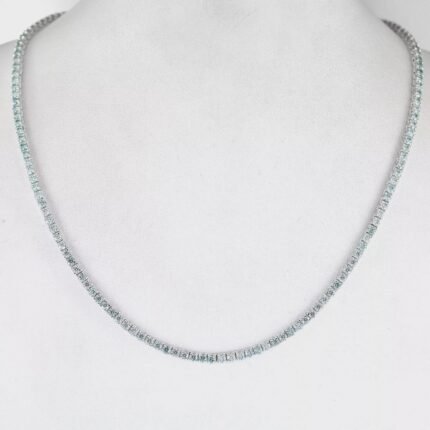 6.00mm Round Lab Diamond 14 Inches 4 Prong Classic Tennis Necklace